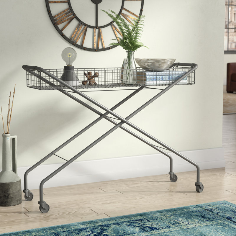 Trent Austin Design® Wymore Rolling Metal Basket Console Table